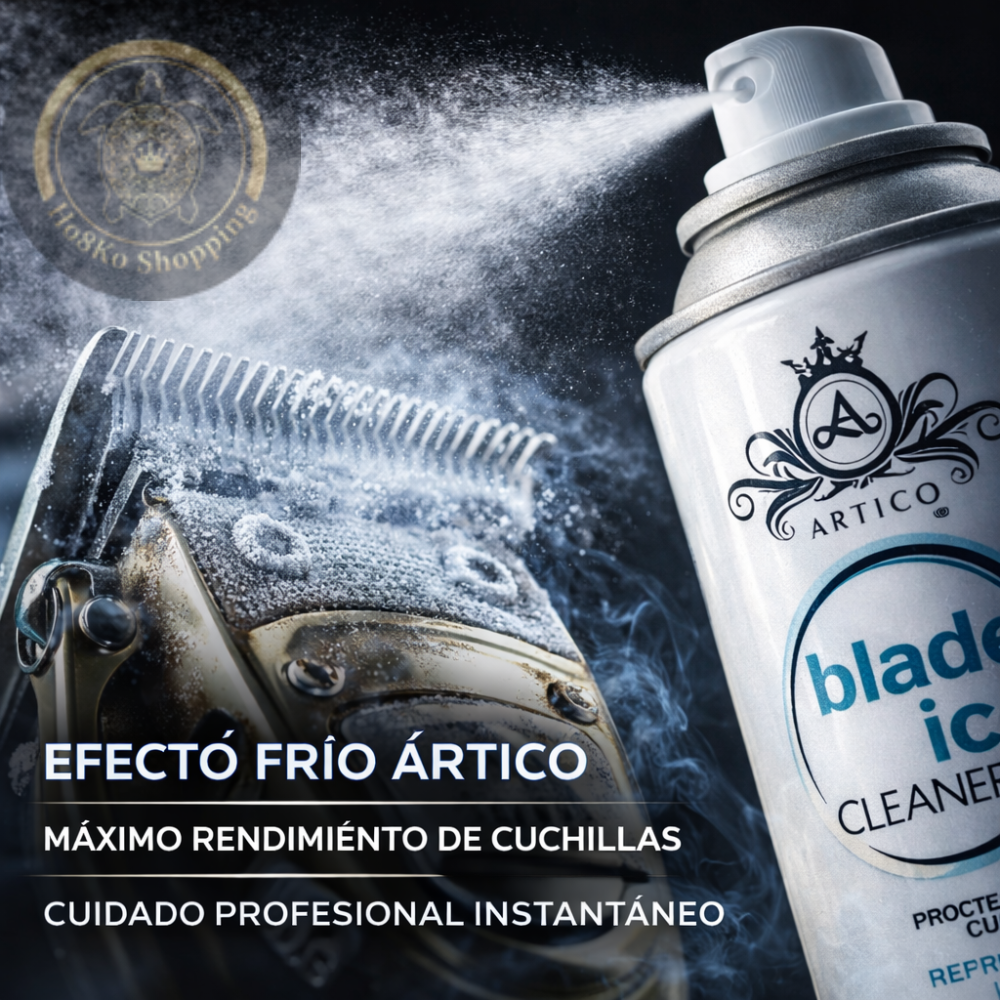 Artico MEN – Blade Ice Cleaner Spray 5 en 1 para Cuchillas de Barbería (Protege y Enfría)