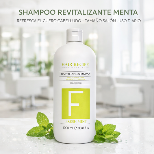 Maxy Look – Champú Revitalizante con Menta, Ginseng y Jalea Real para Limpieza y Energía Capilar 1000ml / 300ml