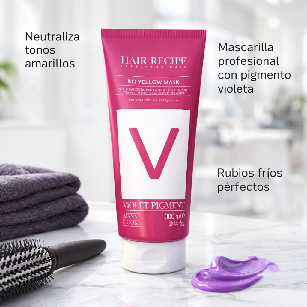 Maxy Look – Mascarilla Capilar Matizante con Pigmento Violeta Antiamarillo para Cabello Rubio o Decolorado 300ml
