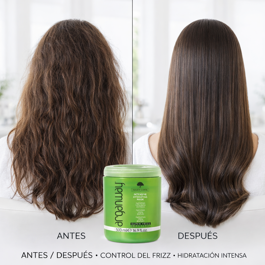 Arganway Maxy Look – Mascarilla Hidratante Antiencrespamiento para Cabello Seco 500ml