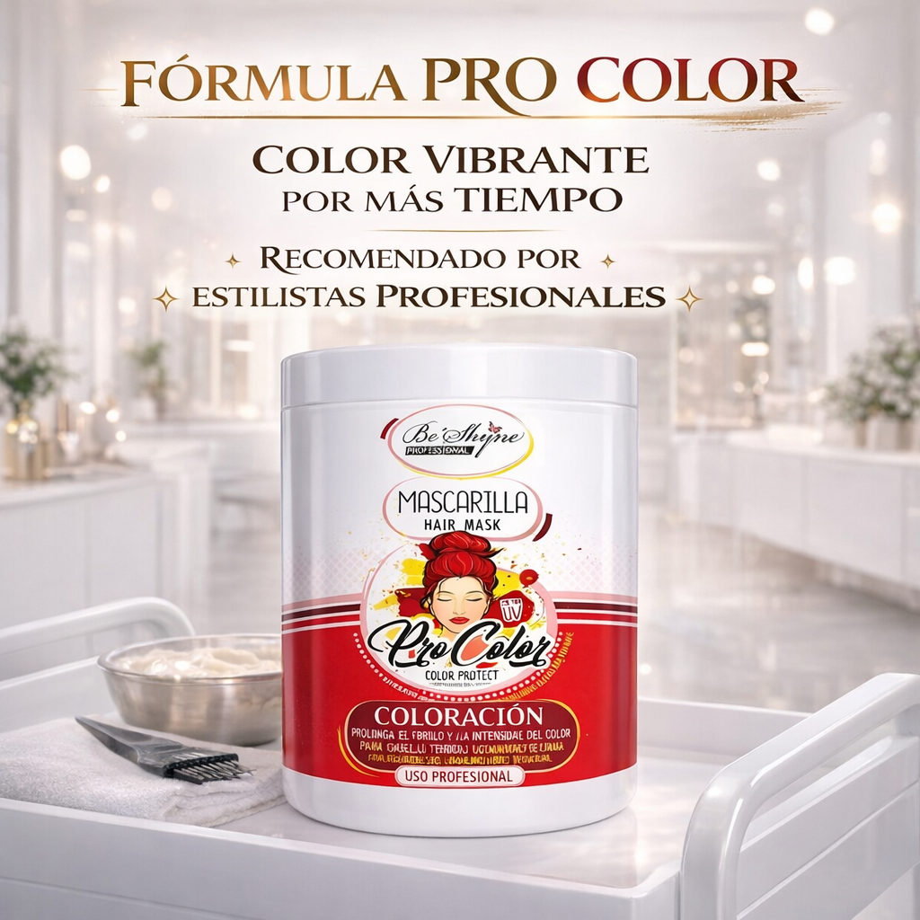 Be’Shyne® - Mascarilla Pro Color con Girasol y Vitamina E para Cabello Teñido 1L