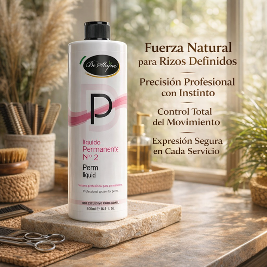 Be´Shyne® - Líquido Permanente Nº2 para Cabellos Teñidos Rizos Duraderos 500ml