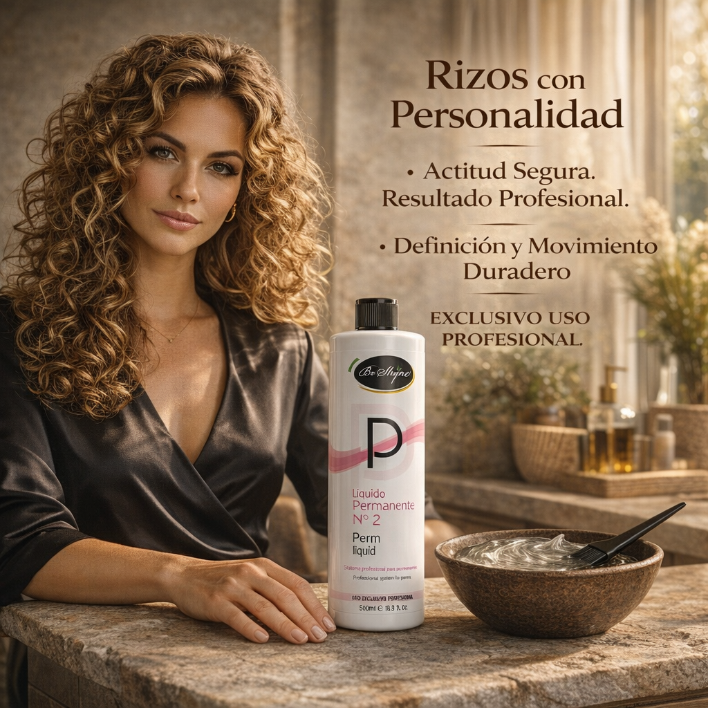 Be´Shyne® - Líquido Permanente Nº2 para Cabellos Teñidos Rizos Duraderos 500ml