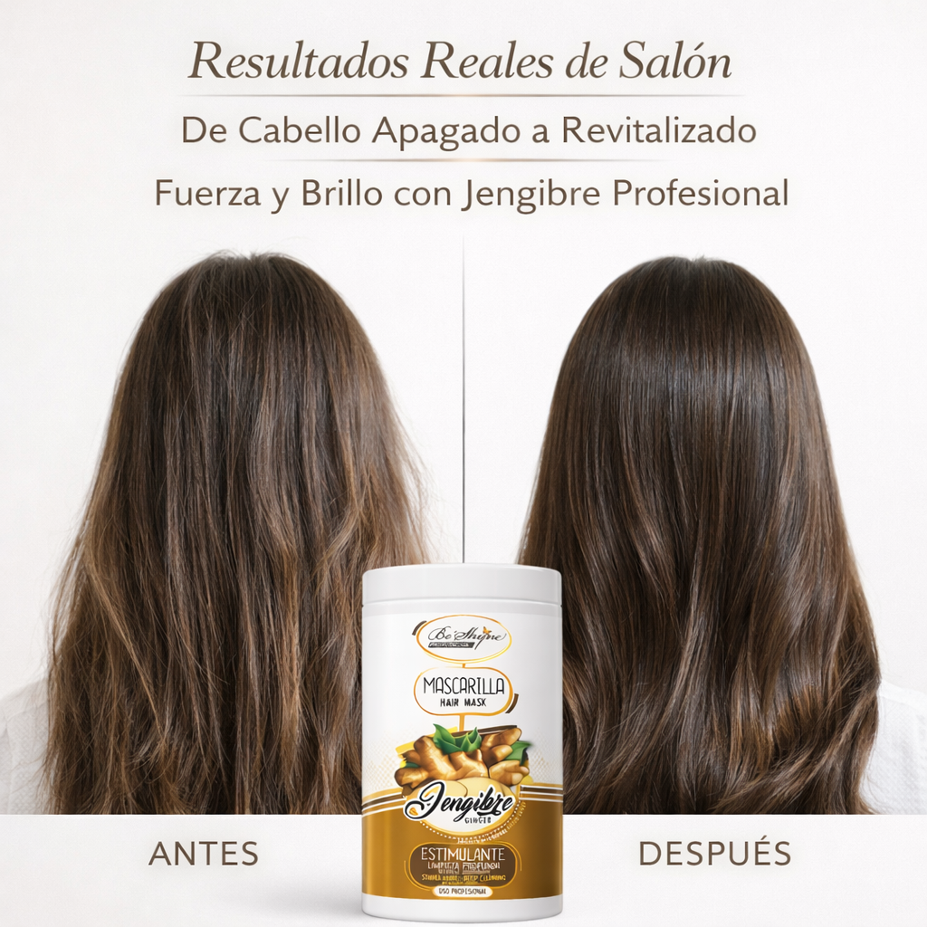 Be´Shyne® - Mascarilla Capilar Estimulante con Jengibre para Todo Tipo de Cabello 1L