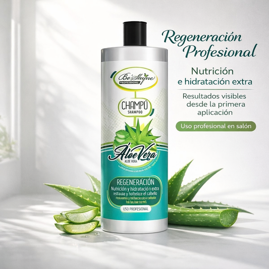 Be Shyne Professional – Champú Nutritivo con Aloe Vera para Hidratación y Brillo (1000 ml)