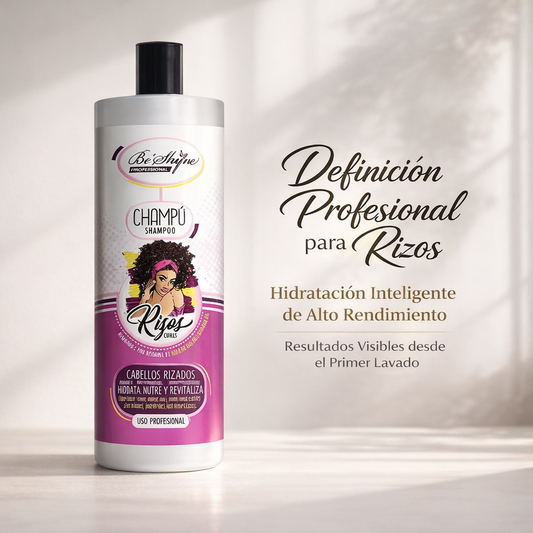 Be Shyne Professional – Champú para Rizos con Queratina y Pro Vitamina B5 (1000 ml)