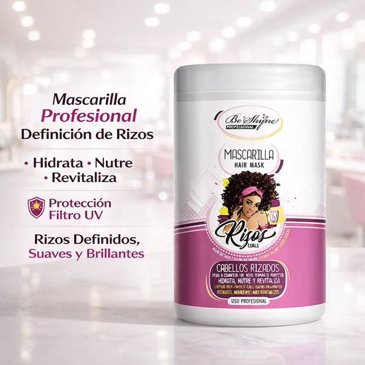 Be´Shyne® - Mascarilla para Rizos con Aceite de Coco y Ricino 1L