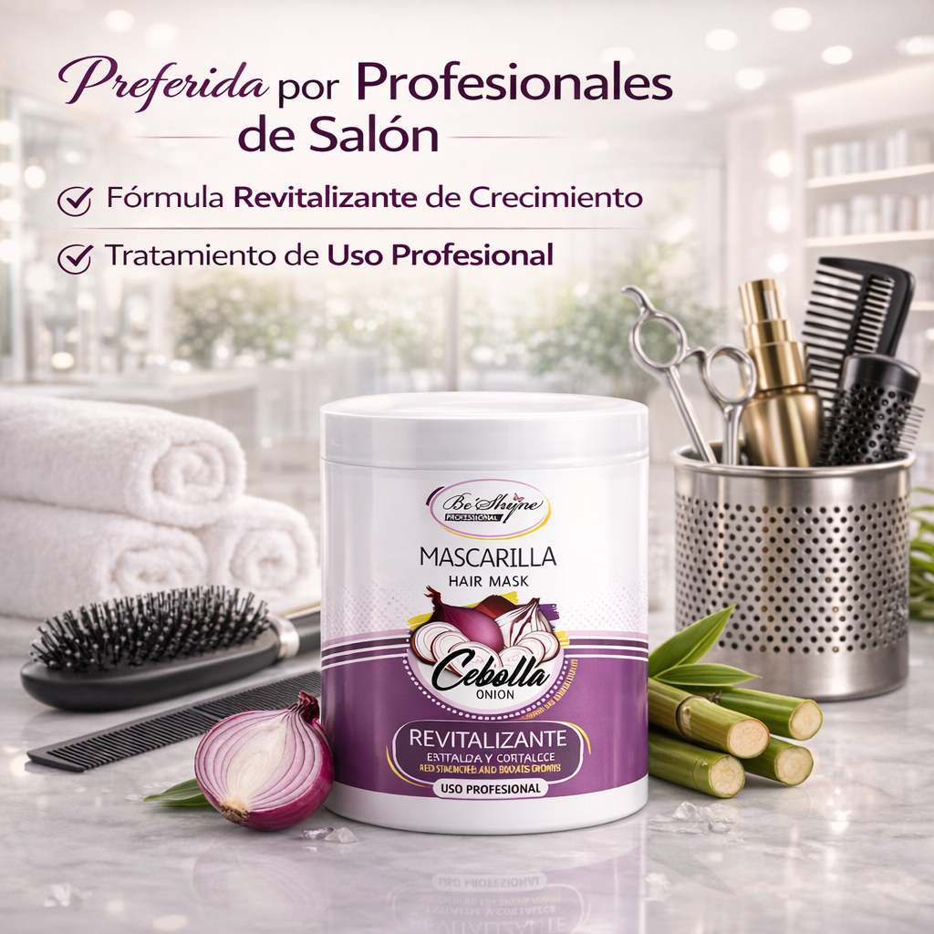 Be’Shyne® - Mascarilla Revitalizante de Cebolla para Crecimiento del Cabello 1L