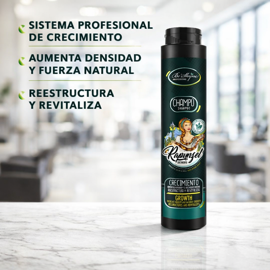 Be’Shyne – Champú Rapunzel de Crecimiento con Aceite de Argán y Coco 400 ml