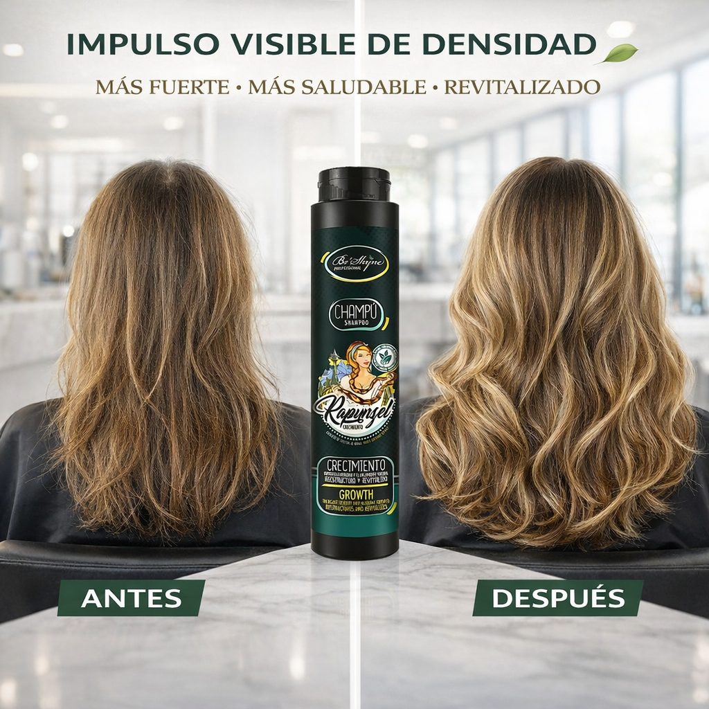 Be’Shyne – Champú Rapunzel de Crecimiento con Aceite de Argán y Coco 400 ml