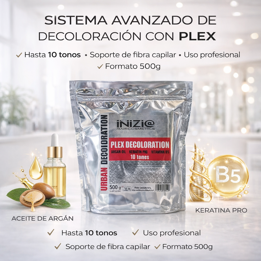 INIZIE – Polvo Decolorante con Plex hasta 10 tonos 500g