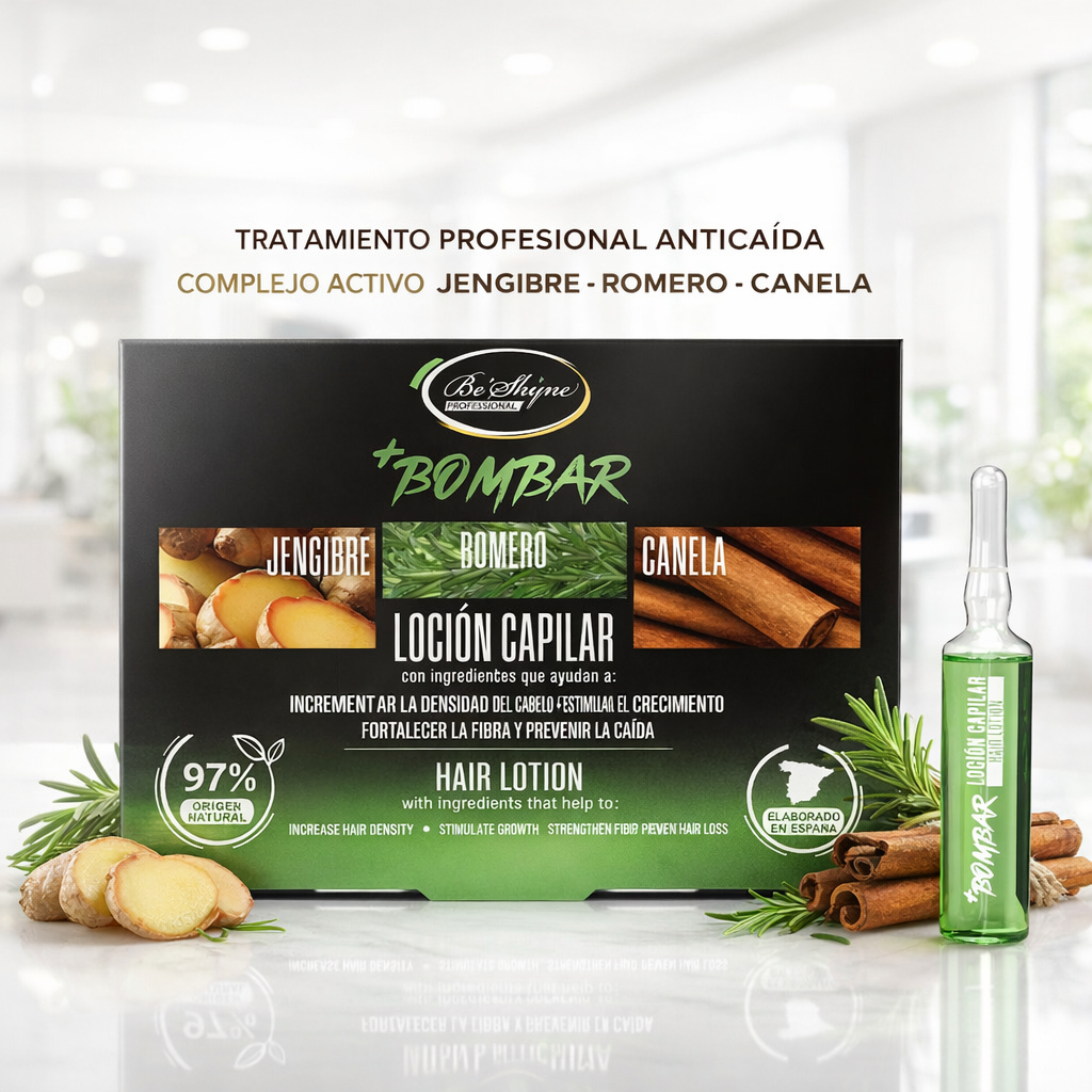 Be´Shyne – Ampollas Bombar Café, fortalece la fibra y favorece el crecimiento | 12 und.