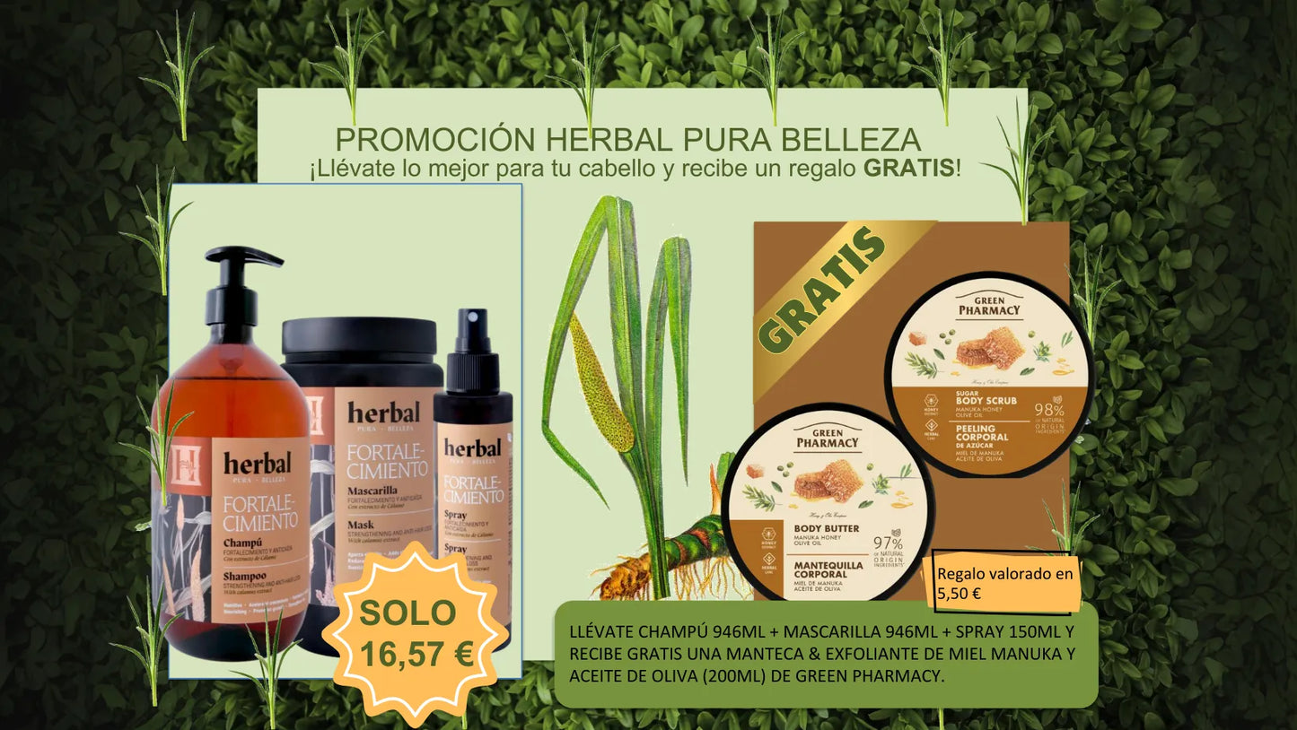 OFERTA Herbal Fortalecimiento y Anticaída: Champú + Mascarilla + Spray con Regalo GRATIS
