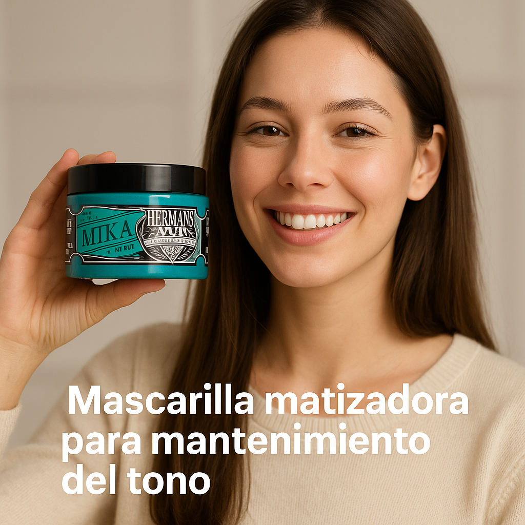 Herman’s Amazing – Mascarilla de color Mika Mint para mantener colores fantasía 125ml