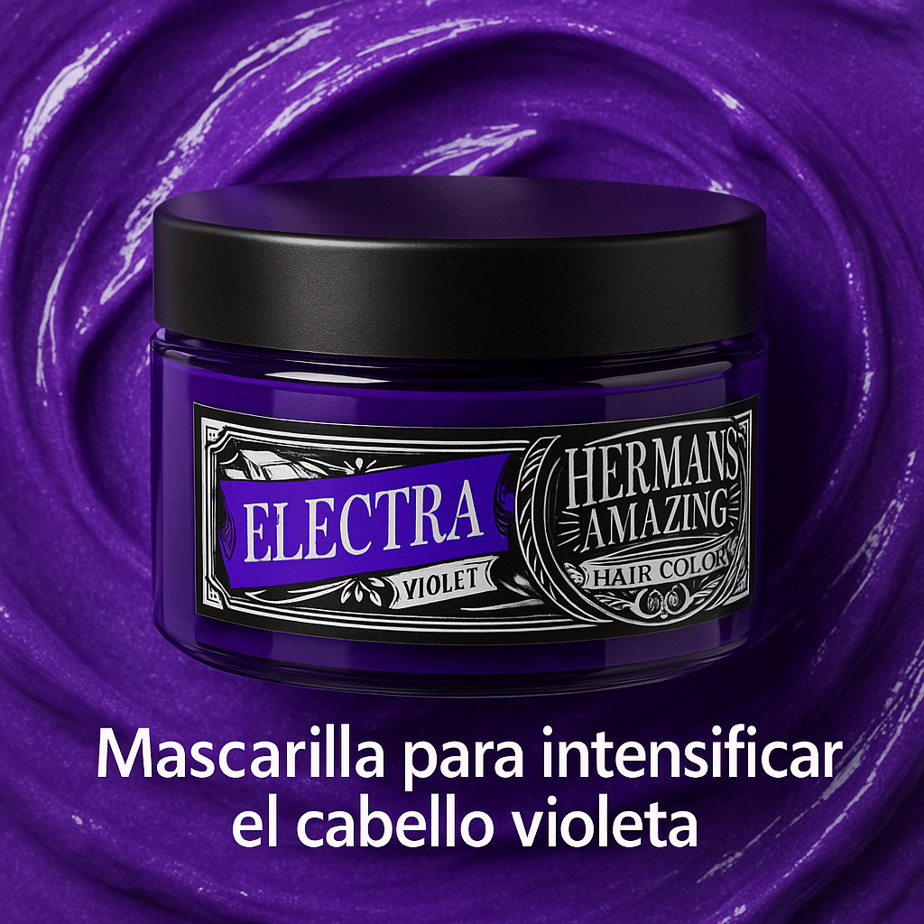 Herman’s Amazing – Mascarilla de color Electra Violet para intensificar tonos fantasía 125 ml