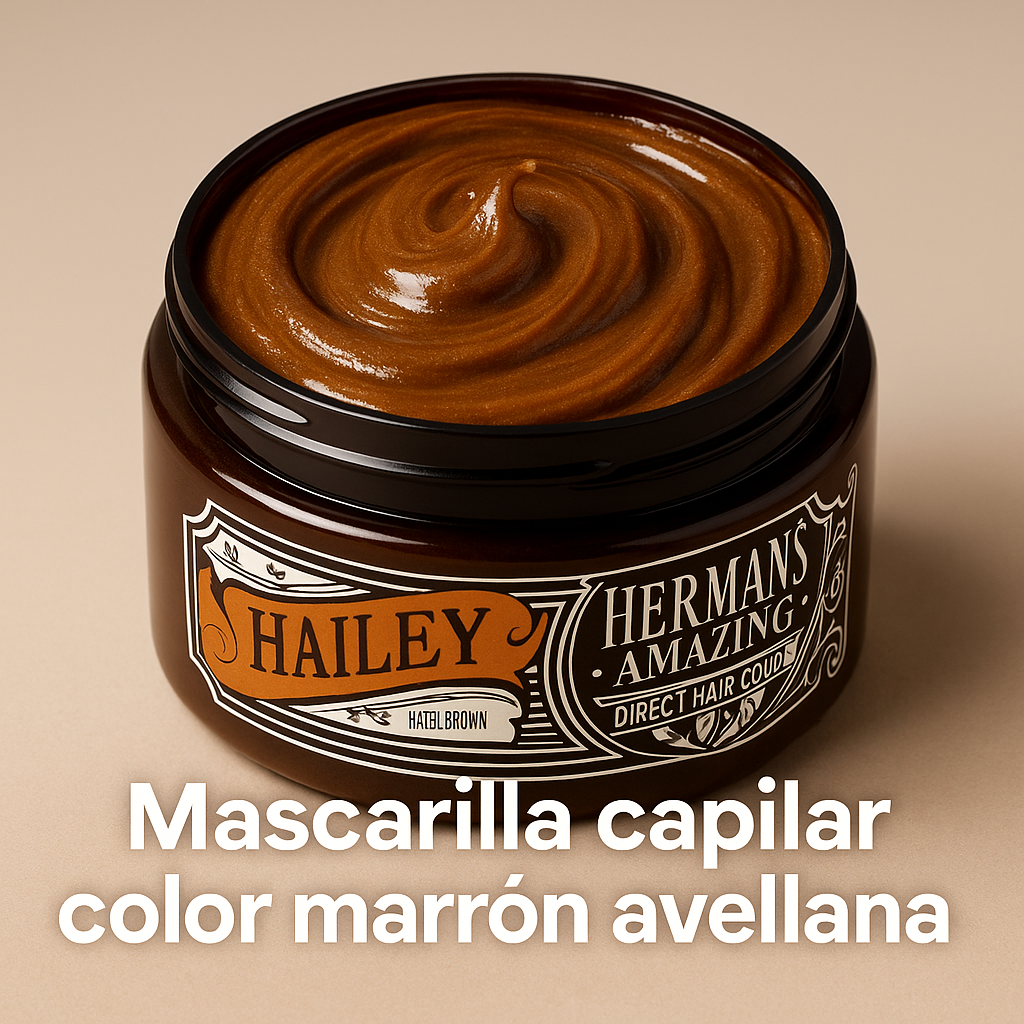 Herman’s Amazing – Mascarilla de color Hailey Hazel Brown, marrón avellana temporal 125 ml