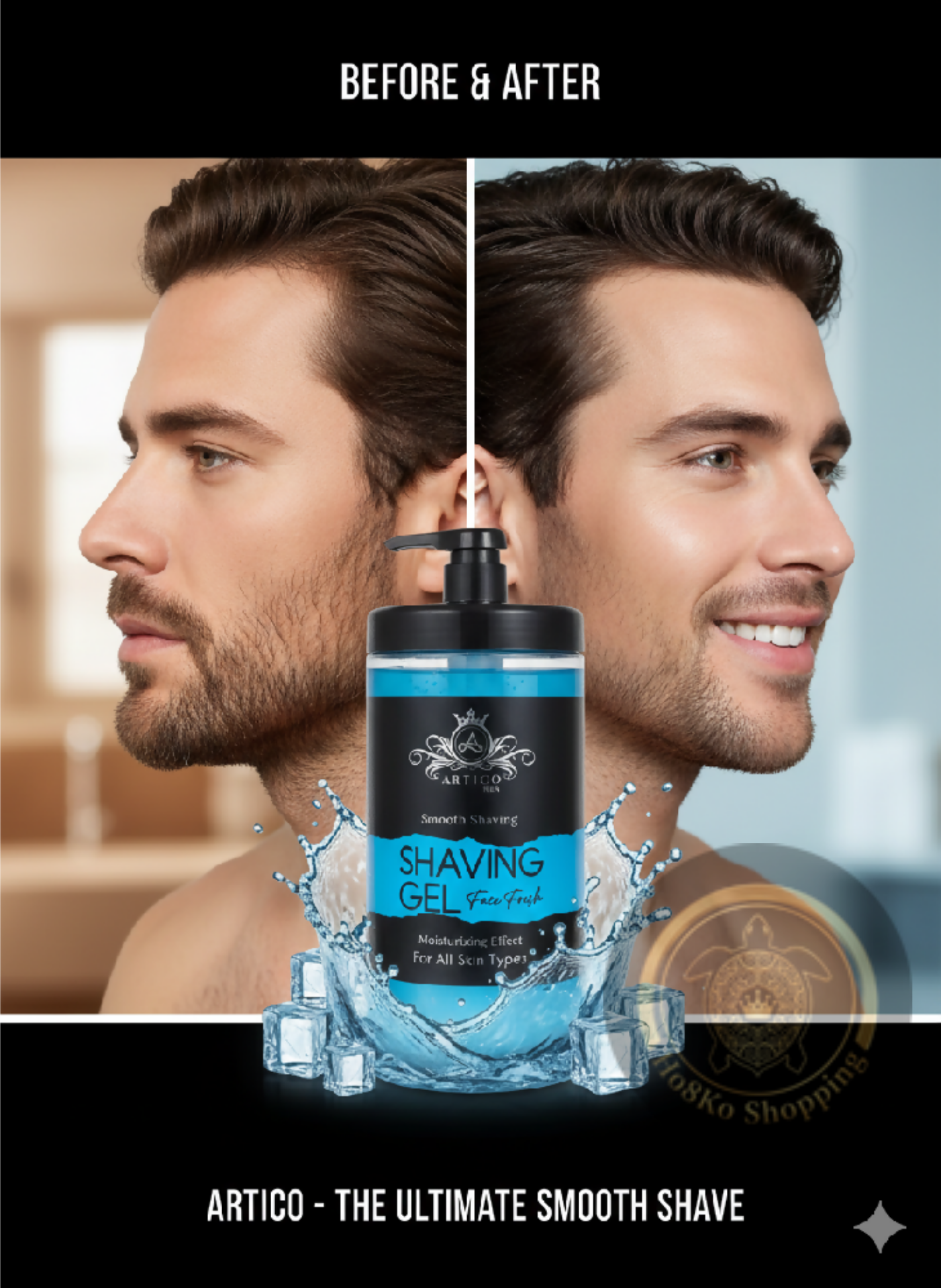 ÁRTICO MEN – Gel de Afeitar Hidratante para Afeitado Suave y Fresco 1.5L