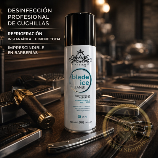 Artico MEN – Blade Ice Cleaner Spray 5 en 1 para Cuchillas de Barbería (Protege y Enfría)