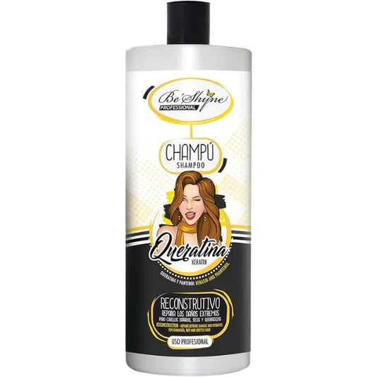 Be Shyne Professional – Champú Reconstructivo con Queratina para Cabello Dañado y Quebradizo (1000 ml)