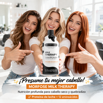 MORFOSE – Champú cremoso Milk Therapy con proteína de leche y 12 aminoácidos para cabello seco 1000 ml