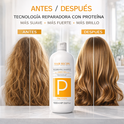 Maxy Look – Champú Nutritivo con Proteínas para Cabello Seco o Dañado 300ml / 1000ml