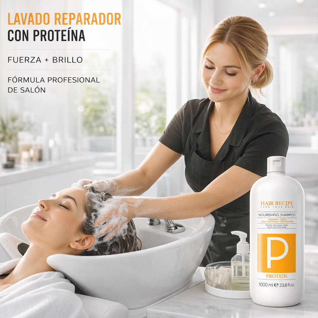 Maxy Look – Champú Nutritivo con Proteínas para Cabello Seco o Dañado 300ml / 1000ml