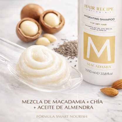 Maxi Look – Champú Hidratante con Macadamia para Cabello Seco 1000ml / 300ml