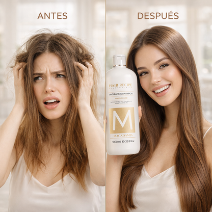 Maxi Look – Champú Hidratante con Macadamia para Cabello Seco 1000ml / 300ml