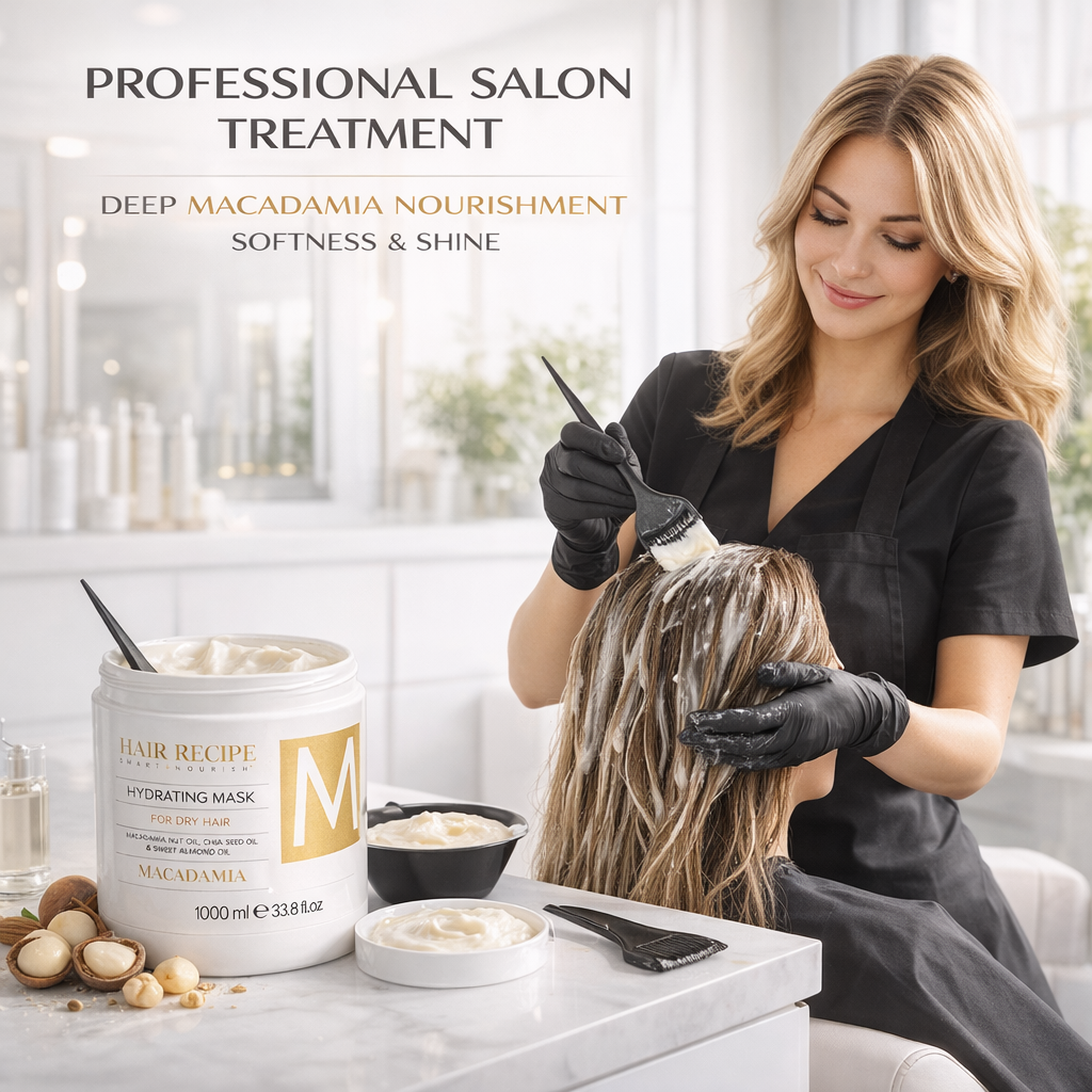 Maxy Look – Mascarilla Capilar Hidratante con Macadamia para Cabello Seco 1000 ml / 300 ml