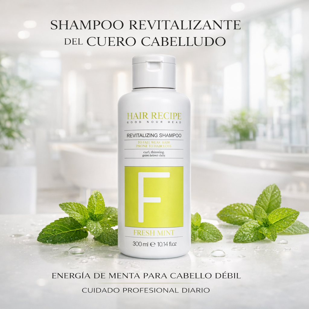 Maxy Look – Champú Revitalizante con Menta, Ginseng y Jalea Real para Limpieza y Energía Capilar 1000ml / 300ml