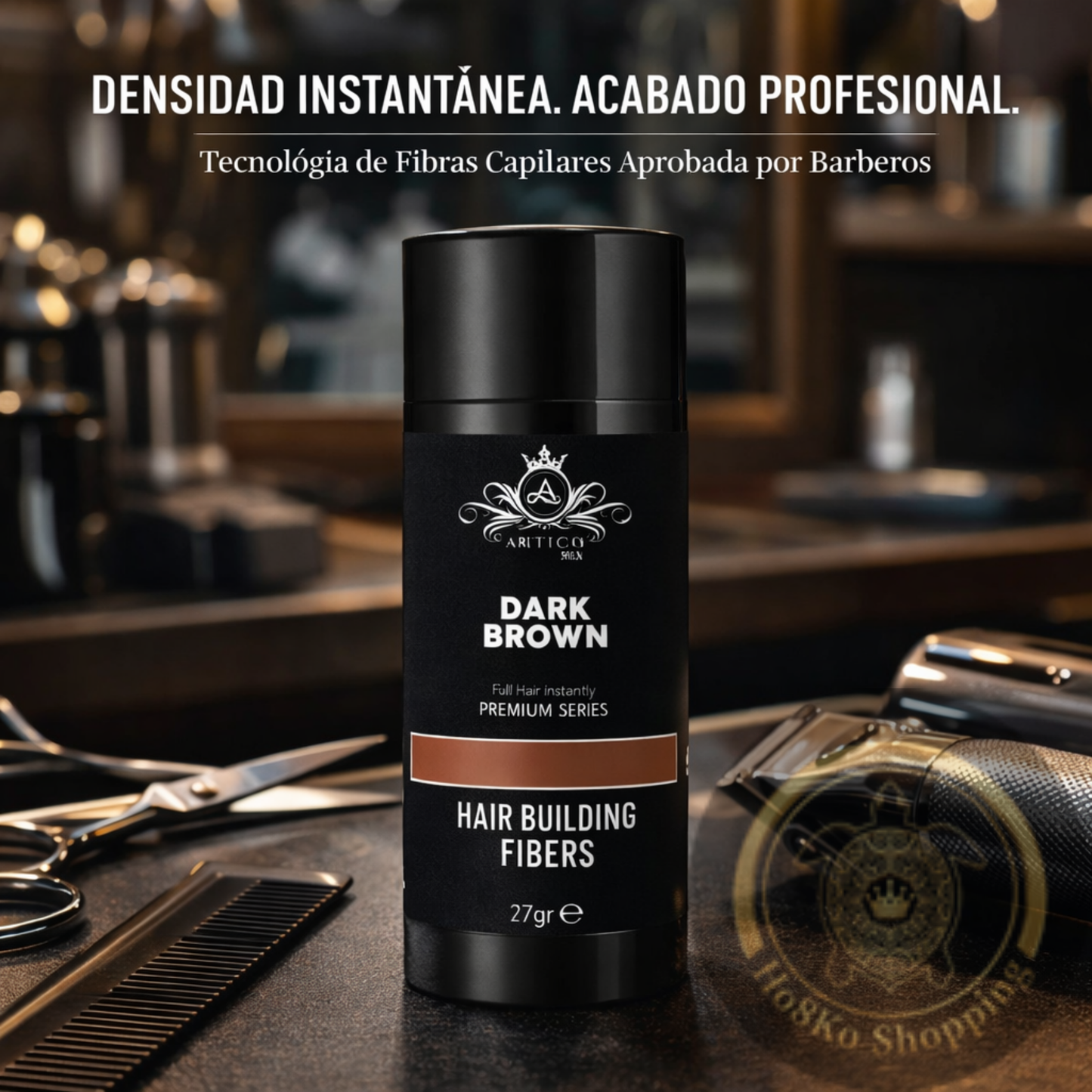 Ártico Men – Fibra Capilar en Polvo Color Marrón para Dar Densidad y Cubrir Zonas con Escasez (27 g)