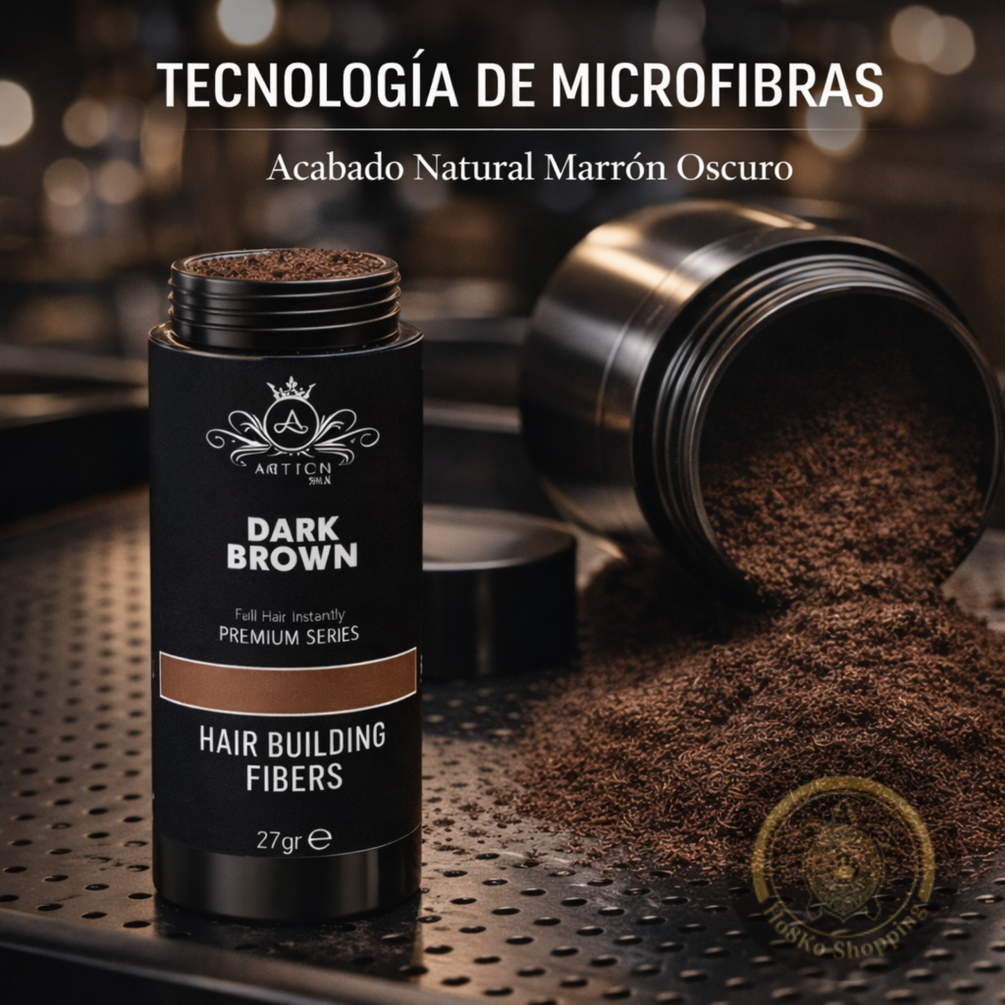 Ártico Men – Fibra Capilar en Polvo Color Marrón para Dar Densidad y Cubrir Zonas con Escasez (27 g)