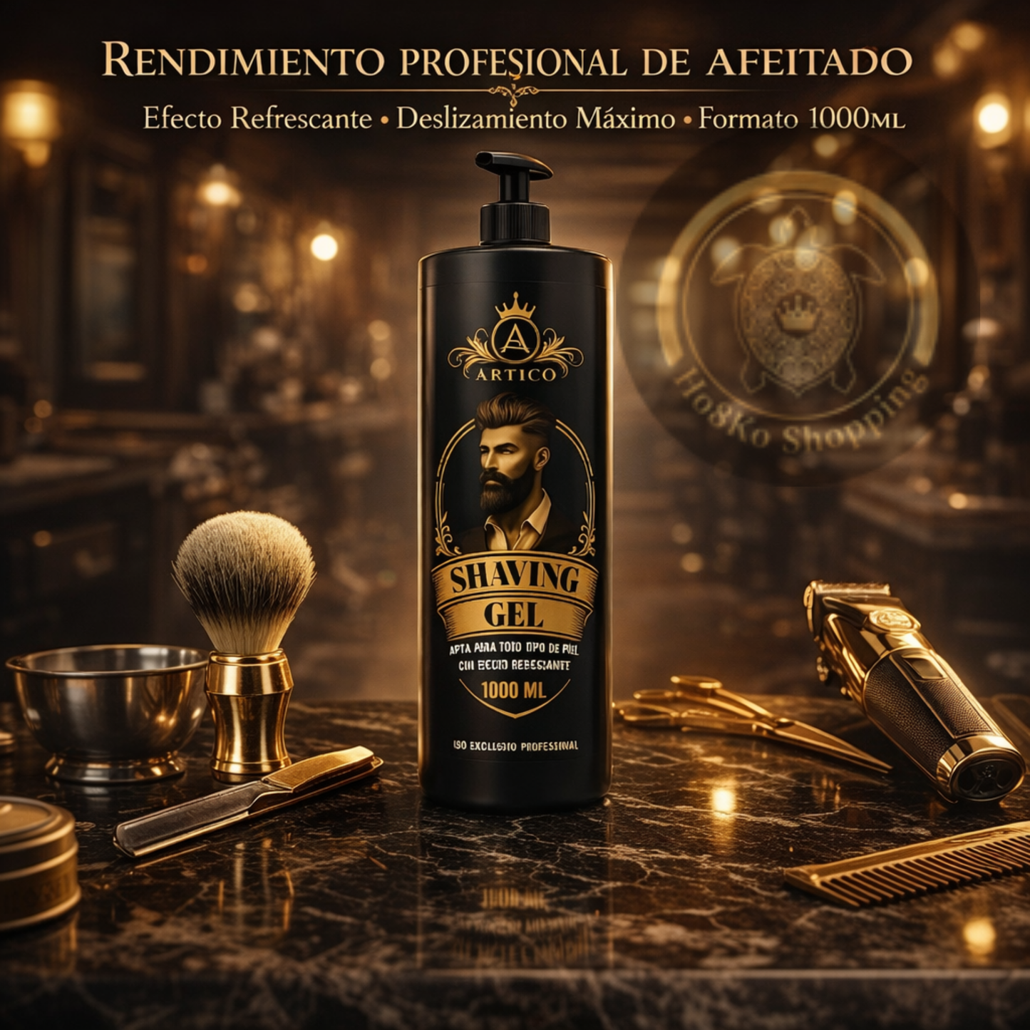 Artico MEN – Gel de Afeitado Profesional Shaver Gel para Barbería (1 L)