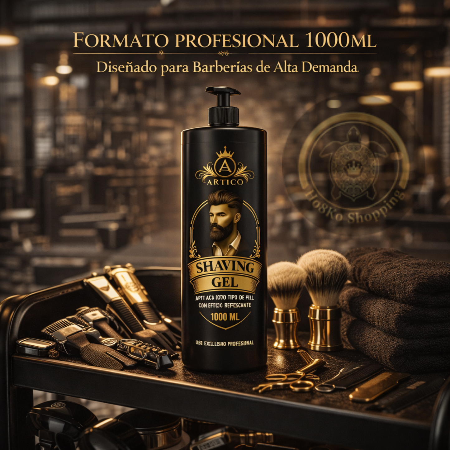 Artico MEN – Gel de Afeitado Profesional Shaver Gel para Barbería (1 L)