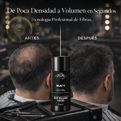 Ártico Men – Fibra Capilar en Polvo Color Negro para Dar Densidad y Cubrir Zonas con Escasez (27 g)