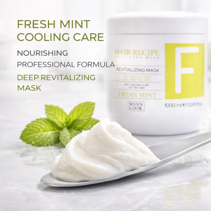 Maxy Look – Mascarilla Capilar Revitalizante con Menta para Cabello Seco y Quebradizo 1000ml