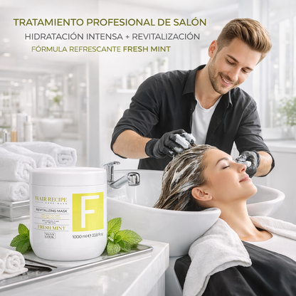 Maxy Look – Mascarilla Capilar Revitalizante con Menta para Cabello Seco y Quebradizo 1000ml