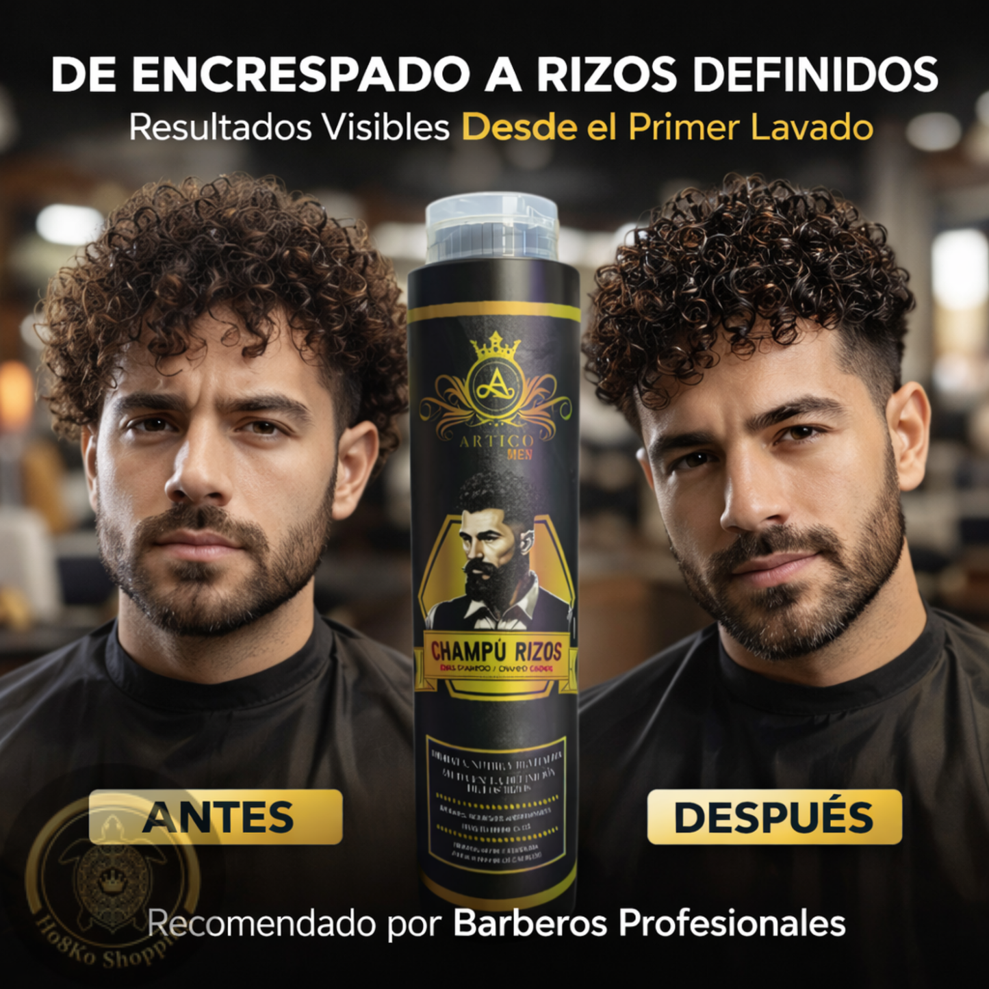 Artico MEN – Champú Rizos sin Sulfatos con Pantenol y Keratina para Barbería (500 g)