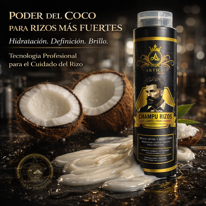 Artico MEN – Champú Rizos sin Sulfatos con Pantenol y Keratina para Barbería (500 g)