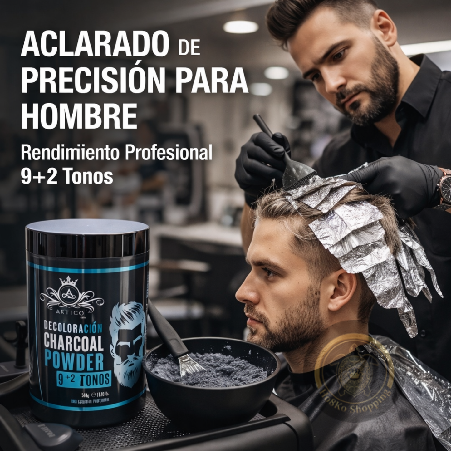Artico Men - Decoloración Charcoal 9+2 Tonos Profesional 500g