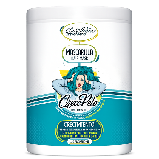 Be’Shyne® - Mascarilla Crece Pelo con Biotina para Crecimiento y Fortalecimiento 1L