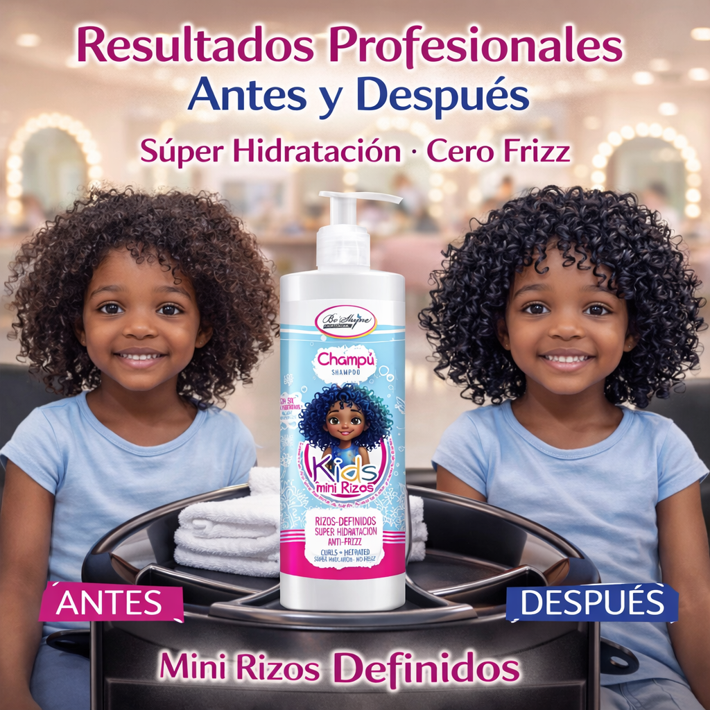 Be´Shyne® – Champú Rizos Kids con Aloe Vera y Manteca de Karité | Hidratación y definición