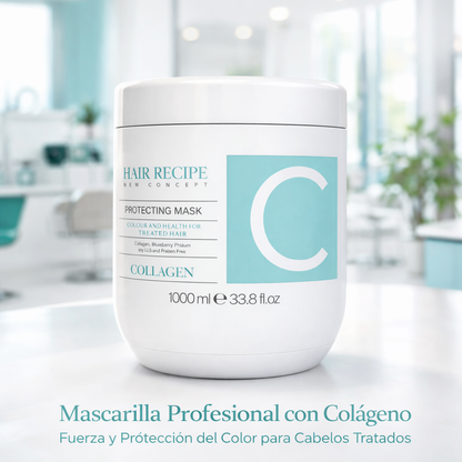 Maxy Look – Mascarilla Capilar con Colágeno y Ácido Hialurónico para Cabello Teñido 1000 ml / 300 ml