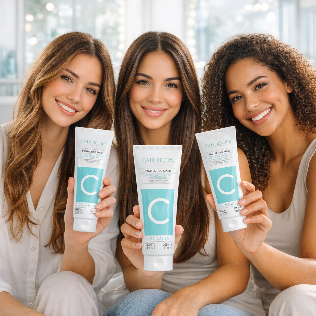 Maxy Look – Mascarilla Capilar con Colágeno y Ácido Hialurónico para Cabello Teñido 1000 ml / 300 ml