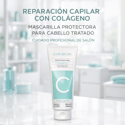 Maxy Look – Mascarilla Capilar con Colágeno y Ácido Hialurónico para Cabello Teñido 1000 ml / 300 ml