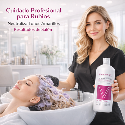 Maxy Look – Champú Antiamarillo con Pigmentos Violetas para Cabello Rubio o Decolorado 1000ml / 300ml