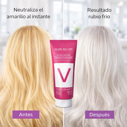 Maxy Look – Mascarilla Capilar Matizante con Pigmento Violeta Antiamarillo para Cabello Rubio o Decolorado 300ml