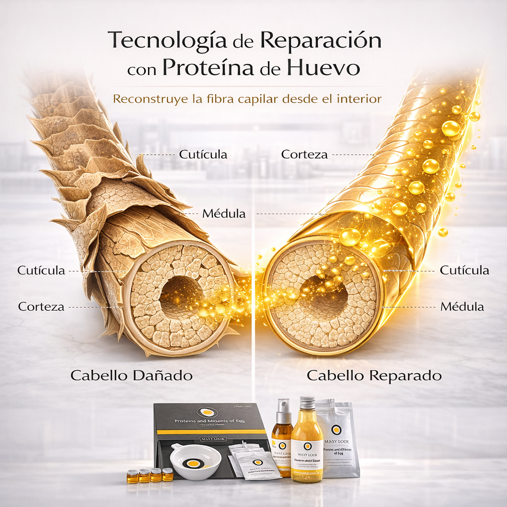 Maxy Look – Kit de Tratamiento Capilar con Proteínas y Minerales de Huevo Reestructurante Profesional