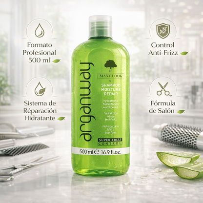 Arganway Maxy Look – Champú Moisture Repair Hidratante para Cabello Seco 500 ml