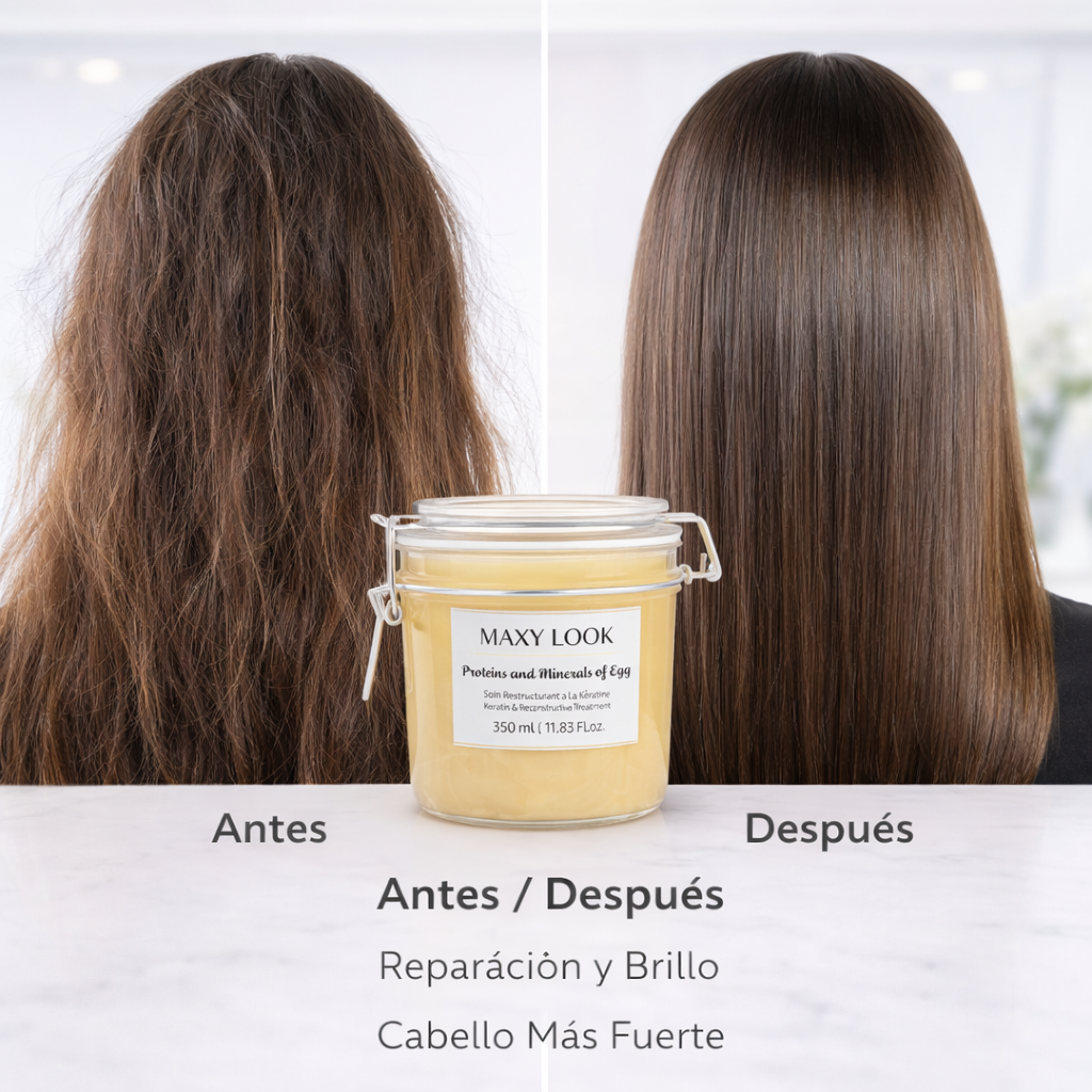 Maxy Look – Mascarilla Capilar con Proteínas de Huevo Reestructurante y Nutritiva 350 ml